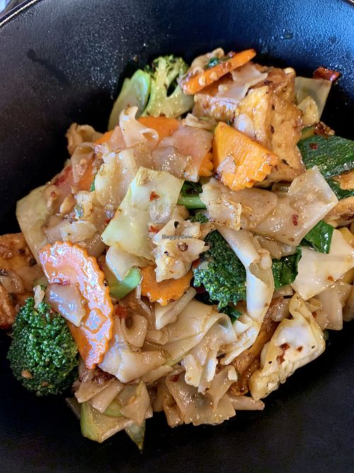 Vegan Pad See Ew with tofu and veggies at Soi 30th in San Diego