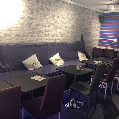 Interior of coffee shop at KTS Coffee & Sound in Rochester