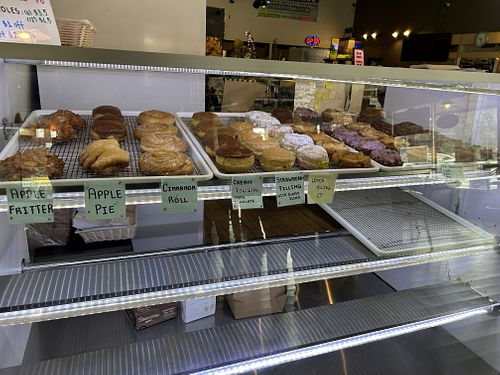 Donut case   at Vegan Bistro in San Jose