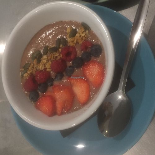 Homemade vegan smoothie bowl at The Yard in Oakham