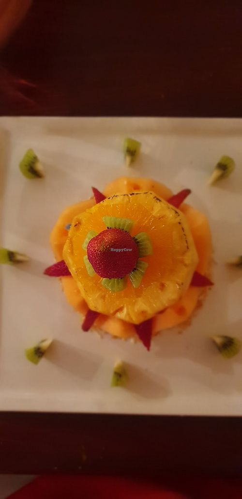 Included grilled pineapple and coconut at Bough House Restaurant in Yulara