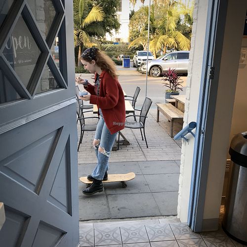 Outdoor seating available  at Scoops in La Jolla