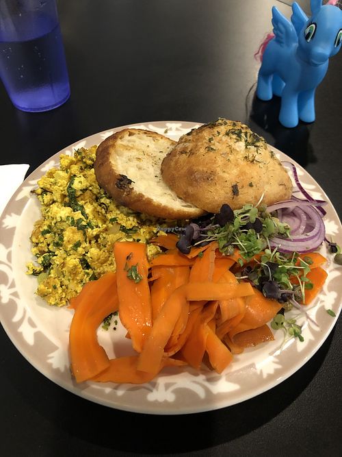 Vegan lox + “eggs"  at BernBaum's in Fargo