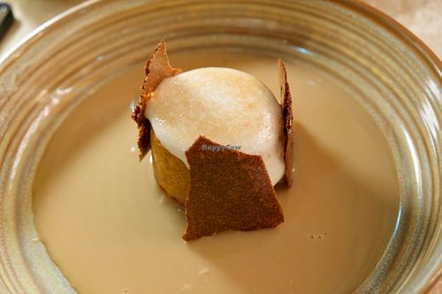 Dessert: Polenta cake w/rooibos citrus syrup at Bonboon in Amsterdam