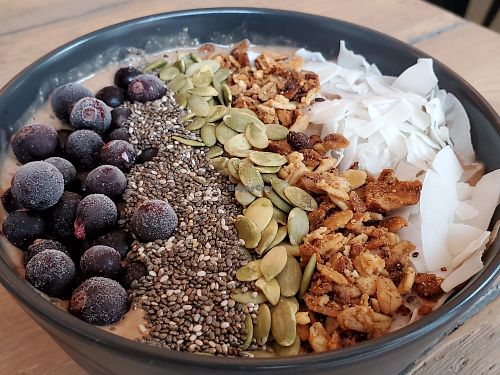 Cacao acai bowl at The Urban Garden in Vilnius