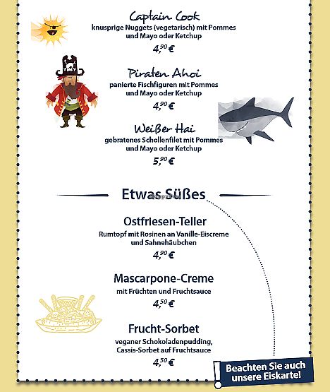 Seves vegeterian (vegetarisch) nuggets and vegan fruit Sorbe/Ice at Wattkieker in Wittmund