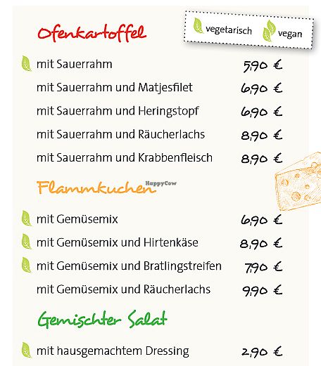 Offers many vegetarian (vegetarisch) Tartes at Wattkieker in Wittmund