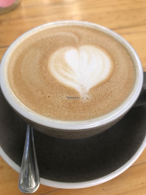 Almond milk cappuccino  at Cafe del Forestal in Santiago