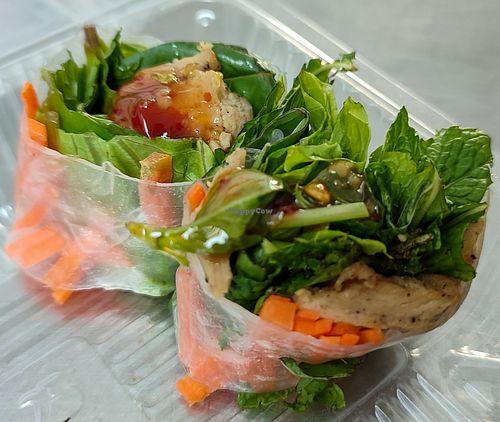 Raw Spring Rolls at Bamboo Garden Healthy Vegetarian Foods - บ้านสวนไผ่สุขภาพ อาหารมังสวิรัติ in Bangkok