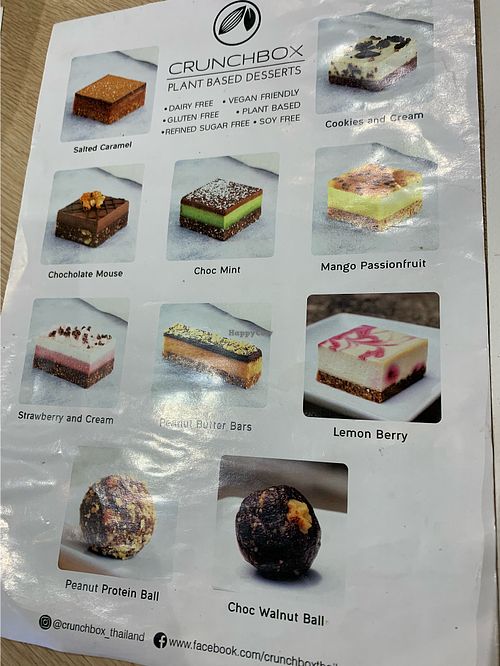 Famous Crunchbox deserts at Eat Greens Cafe in Phuket