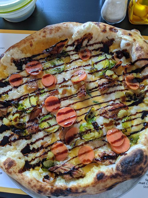 Corn of the Dead pizza at Young Vegans Pizza Shop in London