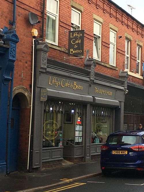 Front of Cafe at Liffy's Cafe & Bistro in Rhyl