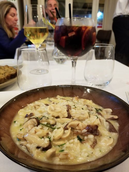 Vegan risotto with vegan cheese at Maria Do Carmo in Lisbon