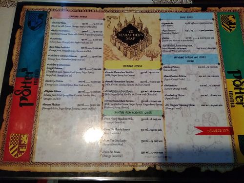 Drinks Menu page 1 at Potter Mania in Tashkent