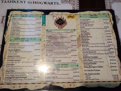 Food Menu page 2 at Potter Mania in Tashkent