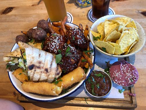 Vegan sharing platter  at The Belle Isle in Portsmouth