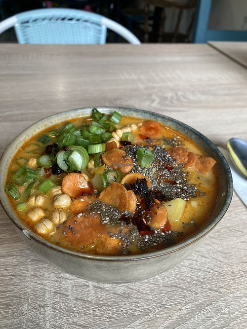 Potatoe curry soup, delicious  at Vege Express in Gliwice