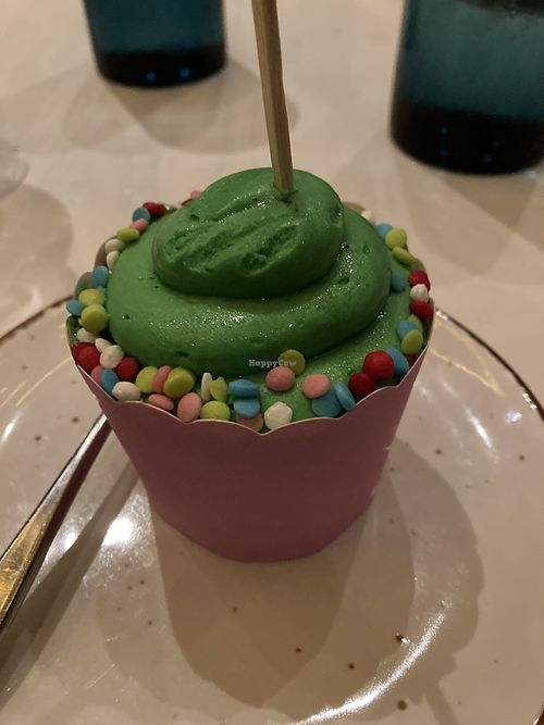 Vegan and gluten free cupcake   at Walt Disney World - Sebastian's Bistro in Lake Buena Vista