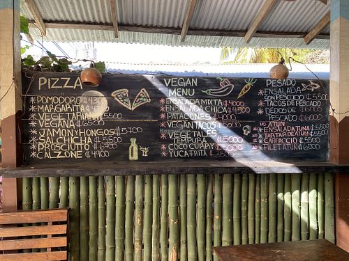 Part of the menu at Cafe Organico in Montezuma