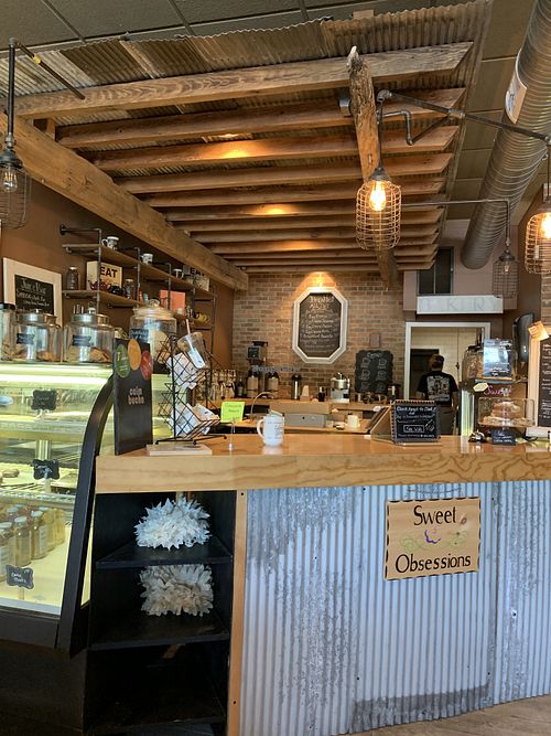 Beautiful interior using all reclaimed items at Sweet Obsessions in Poughkeepsie