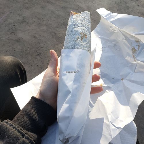 Babaghanoush and cigköfte wrap at Vegan Food Revolution in Cologne