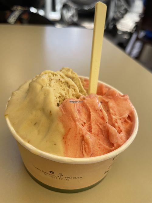 Strawberry and soya cream   at Voglia Matta in Siracusa