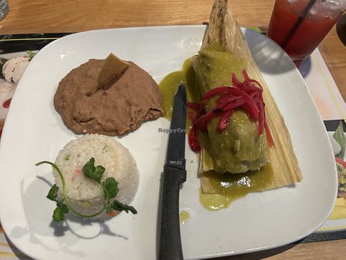The vegan tamale   at Mesa Mercado in Carmichael