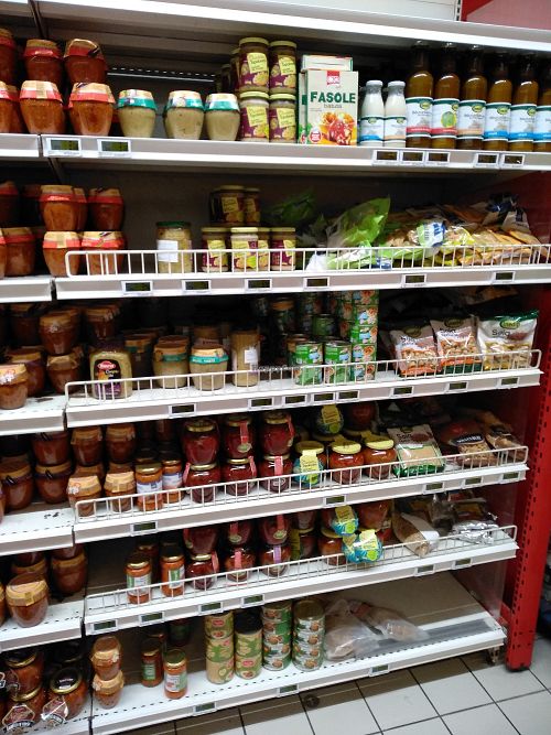 Textured soy protein, soy milk, veggie pate etc. at Cora Lujerului in Bucharest