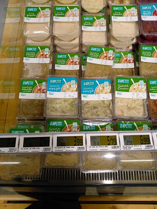 Some vegsn prepared foods at Mega Image - Timișoara in Bucharest