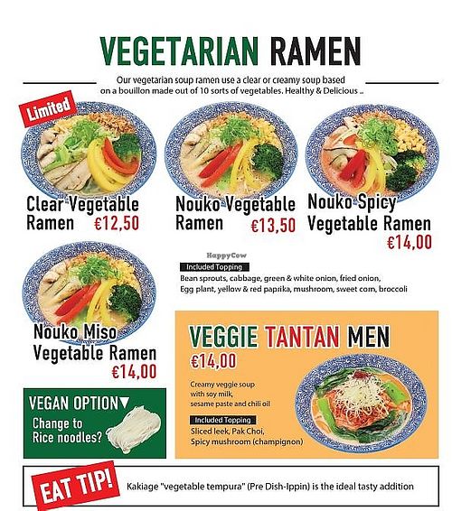 vegan options at Tokyo Ramen Takeichi in Amstelveen