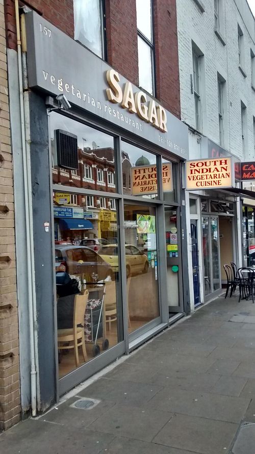 Shop front at Sagar Vegan & Vegetarian Restaurant - West End in London