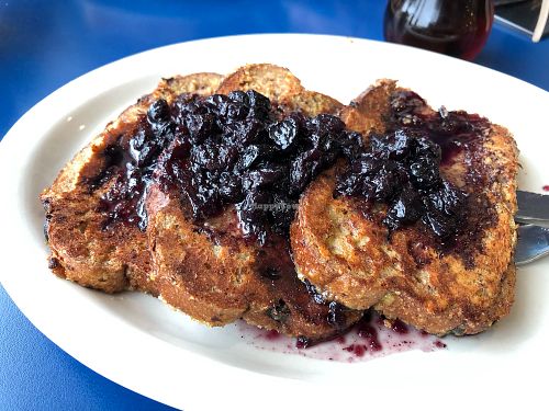 French toast with blueberry compote at Sunnyside Diner - NW 6th St in Oklahoma City