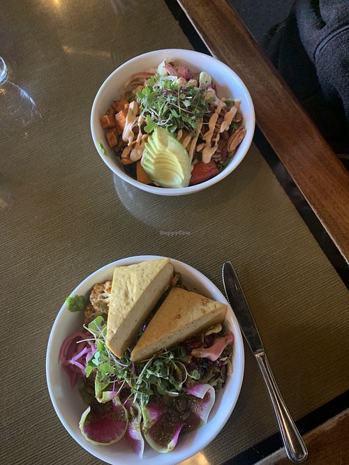 Cauliflower bowl with Tofu and Buddha with avocado #Veganuary at Kitchen428 Restaurant and Mojo's Lounge in Woodland