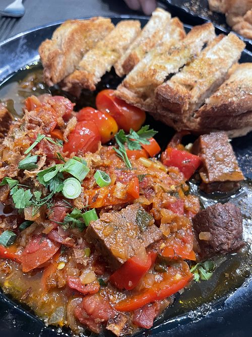 Seitan and peppers ( a little kick)  at Tarantula in Thessaloniki