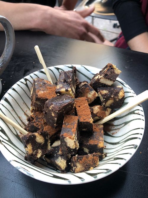 Hmmm choc biscuit salami. at Tarantula in Thessaloniki