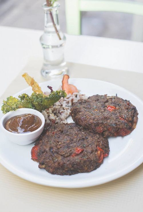 Mystic Vegan burger at Mystic Vegan in Athens