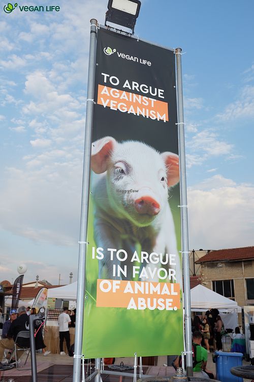 Banner at the Vegan Life Festival  at Vegan Life NGO in Athens