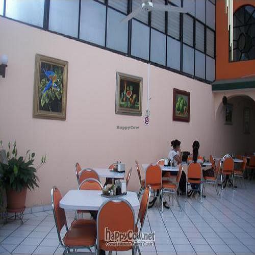 The spacious seating arrangements at Vegetariano Zanahoria in Guadalajara