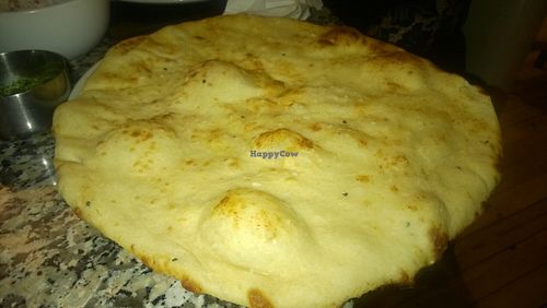 Garlic naan at Karma Kitchen Cafe in Newcastle Upon Tyne