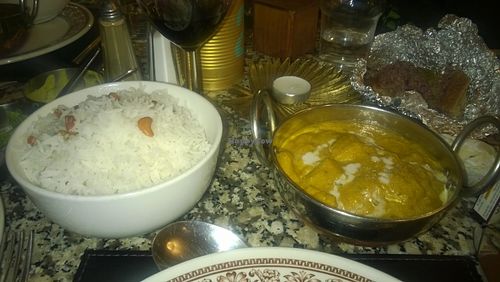 Tofu makhani and nut rice at Karma Kitchen Cafe in Newcastle Upon Tyne
