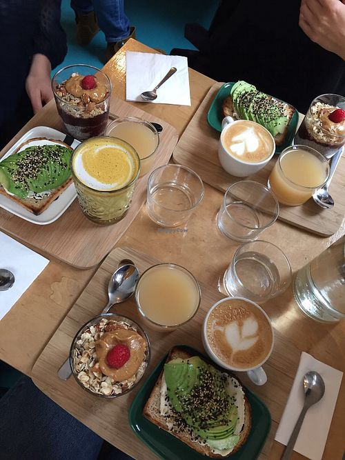 Vegan and non-vegan breakfast sets at Kuuma in Helsinki