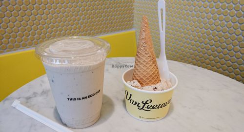 Cookie dough milkshake and peanut butter chip ice cream. at Van Leeuwen Ice Cream - Silver Lake in Los Angeles