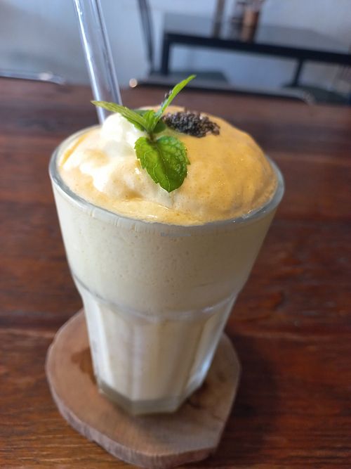 Mango lassi at Asa Vegan Kitchen and Studio in Chiang Mai