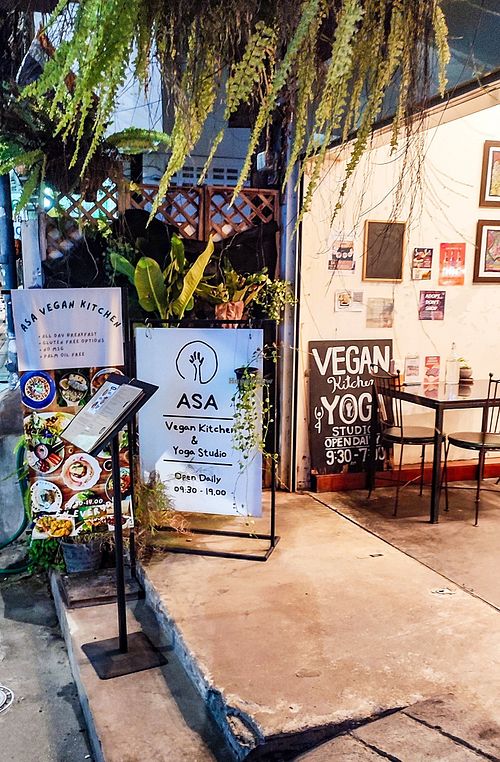 Store front at Asa Vegan Kitchen and Studio in Chiang Mai