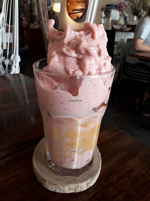 Peanut butter and jelly shake at Asa Vegan Kitchen and Studio in Chiang Mai