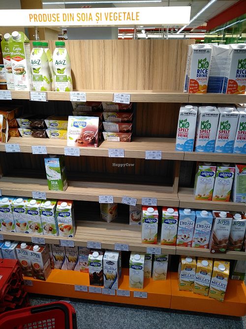 Vegan milk and dessert at Mega Image - General Gheorghe Magheru in Bucharest