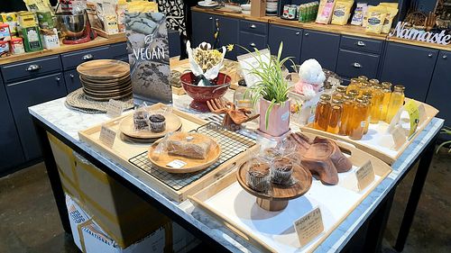 Display of products at WondeRaw - 원더로우 in Seoul