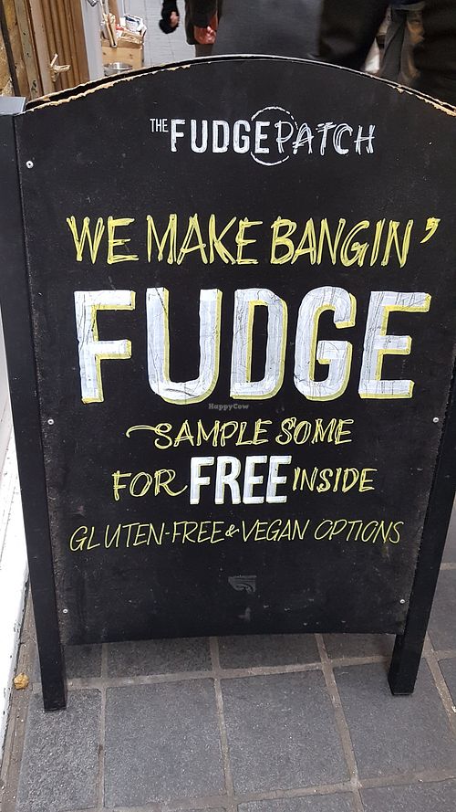 Sign board at The Fudge Patch in South East London