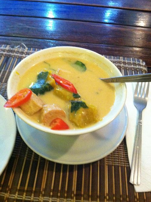 Pumpkin curry- yummy -60 bht plus 20 for rice at Taste from Heaven in Chiang Mai
