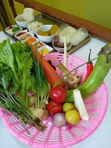 cooking class ingredients  at Taste from Heaven in Chiang Mai